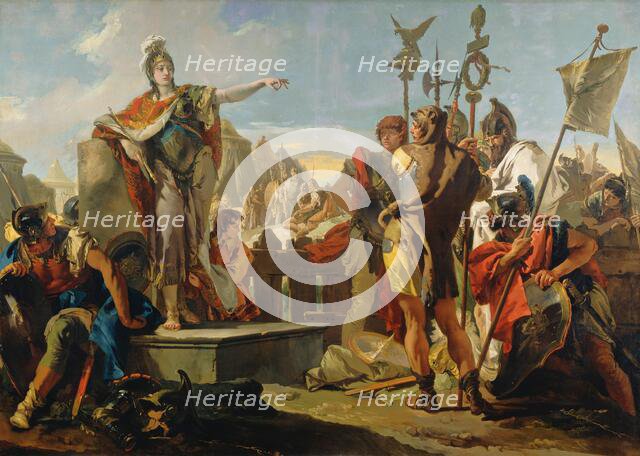 Queen Zenobia Addressing Her Soldiers, 1725/1730. Creator: Giovanni Battista Tiepolo.