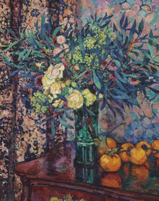 Yellow roses, persimmons and mimosas, 1911. Creator: Rysselberghe, Théo van (1862-1926).