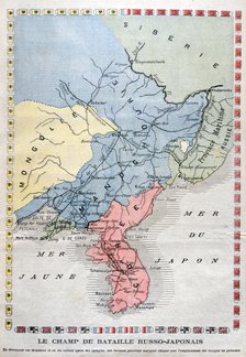 Map of the Russo-Japanese War, 1904. Artist: Unknown