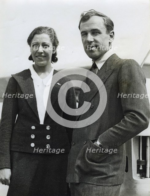 British aviator Amy Johnson with her husband, James Mollison, c1930s. Creator: Unknown.