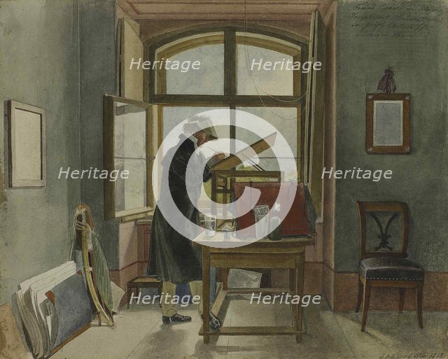 Johann Christoph Erhard in his studio, 1818. Creator: Klein, Johann Adam (1792-1875).