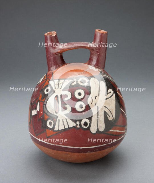 Vessel Depicting a Costumed Ritual Performer Wearing a Feline Mask, 180 B.C./A.D. 500. Creator: Unknown.