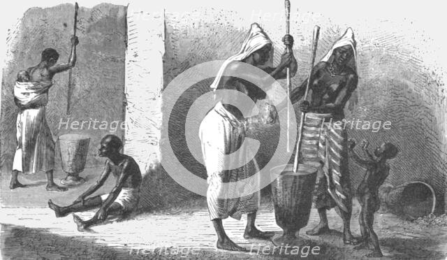 ''Women pounding Millet; Journey from the Senegal to the Niger', 1875. Creator: Unknown.