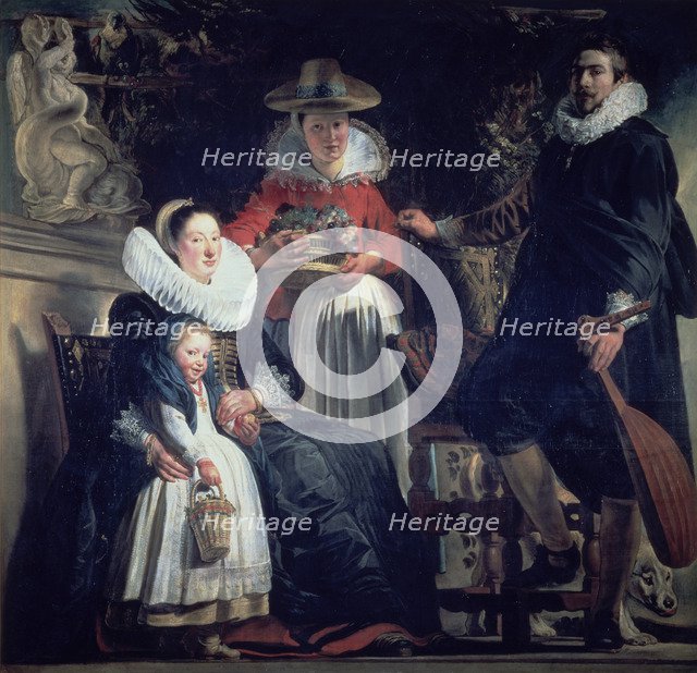 Painting by Jacob Jordaens entitled 'The Painter's family'.