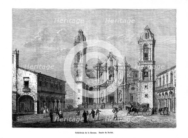 Havana Cathedral, Cuba, 19th century. Artist: Navlet