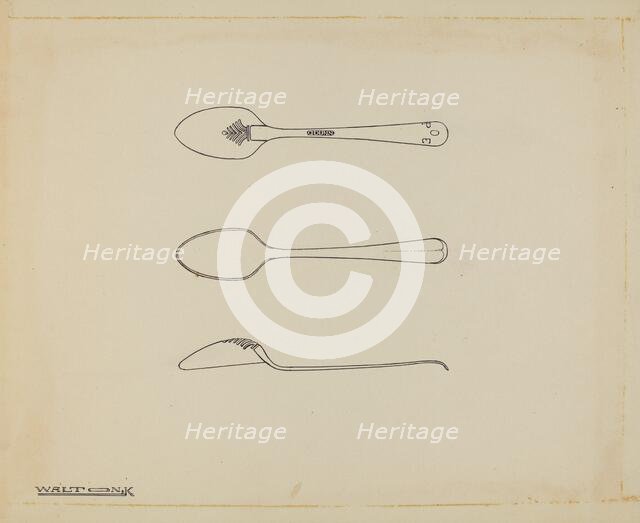 Silver Teaspoon, c. 1939. Creator: Kalamian Walton.
