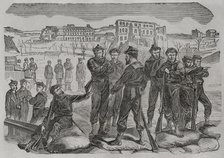 Franco-Prussian War (1870-1871): Sailors refusing to leave the fort of Montrouge, Paris, 1871.  Creator: Unknown.