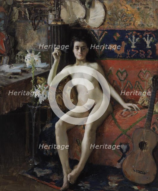 Démasquée, (Unmasked), 1888. Creator: Akseli Gallen-Kallela.