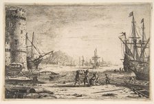 Harbour with a Large Tower, ca. 1641. Creator: Claude Lorrain.