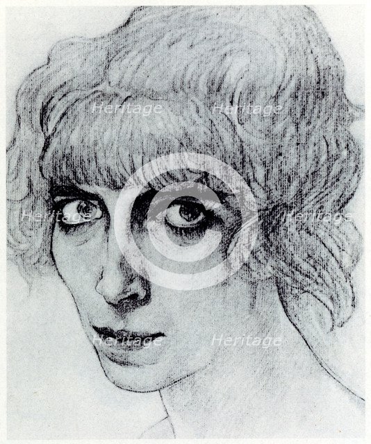 Portrait of Marchesa Luisa Casati, 1912. Artist: Bakst, Léon (1866-1924)
