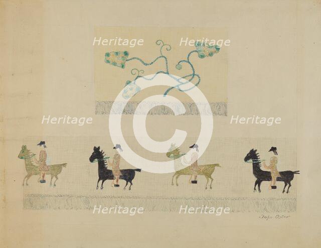 Crewel Embroidery, 1935/1942. Creator: John Oster.