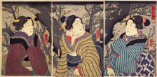 The First Plum Blossoms of Spring (Ume no sakigake) , 1848-1849. Creator: Kuniyoshi, Utagawa (1797-1861).