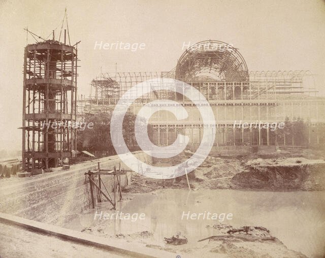 'The North end of the Building from the Reservoir', Crystal Palace, Sydenham, 1852-1854. Creator: Philip Henry Delamotte.