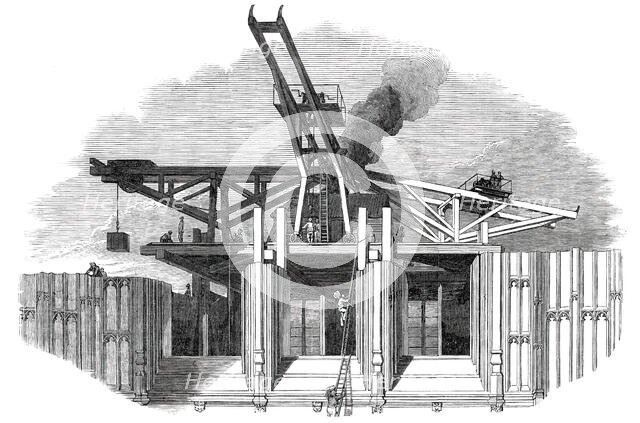 Part of the Victoria Tower - the Hoisting-Scaffold, 1850. Creator: Unknown.