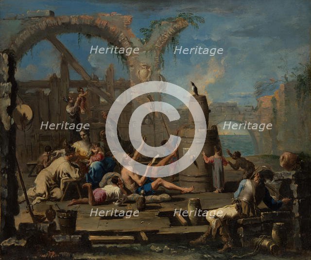 The Tame Magpie, ca. 1707-8. Creator: Alessandro Magnasco.