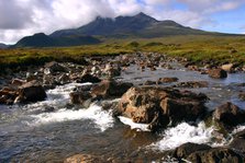 Sgurr nan Gillean and River Sligachan, Skye, Highland, Scotland.