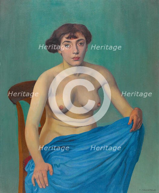 Torse à l'étoffe bleue, 1912. Creator: Vallotton; Felix Edouard (1865-1925).