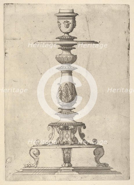 Design for a Candlestick, 1548-49. Creator: Jacques Androuet Du Cerceau.