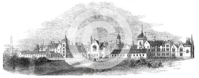 North-west front of the Asylum near Arlsey, Bedfordshire, for the insane poor of Hertford..., 1860. Creator: Unknown.