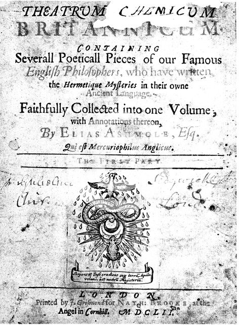 Title page of Elias Ashmole's Theatrum Chemicum Britannicum, 1652. Artist: Unknown