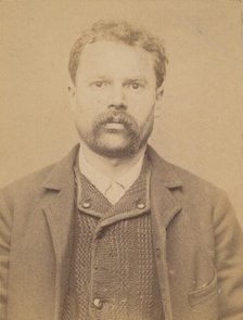 Widcoq. Fulgence, Ignace. 36 ans, né à Fressenneville (Somme). Mécanicien. Anarchiste. 10/..., 1894. Creator: Alphonse Bertillon.