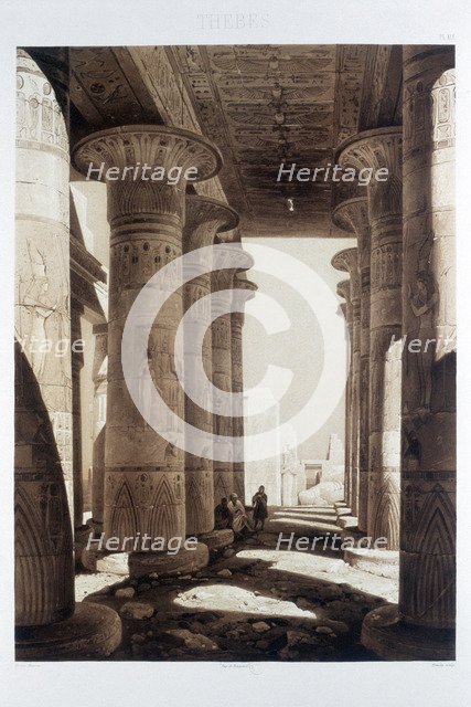 'Hypostyle Hall of the Ramesseum, Thebes', Egypt, 1841. Artist: Himely