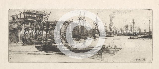 Thames Warehouses, 1859. Creator: James Abbott McNeill Whistler.