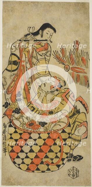 The Actors Ichikawa Danjuro II and Ichikawa Monnosuke I, c. 1720. Creator: Torii Kiyonobu I.