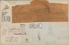 Page from a Scrapbook containing Drawings and Several Prints of Architecture, Int..., ca. 1800-1850. Creators: Workshop of Charles Percier, Workshop of Pierre François Léonard Fontaine.