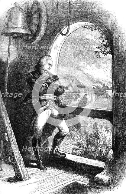 Benedict Arnold viewing the destruction of New London, 1781 (c1880). Artist: Unknown