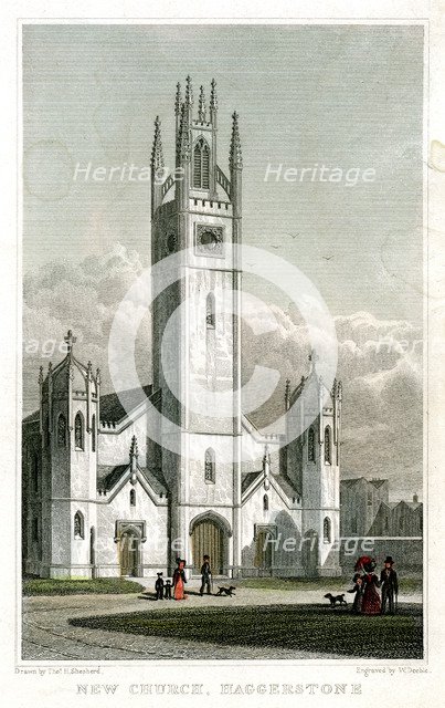 New Church, Haggerston, Hackney, London, 1827.Artist: William Deeble
