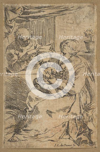 Holy Family with a rosary, ca. 1640-1642. Creator: Simone Cantarini.