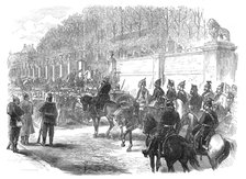 The Germans in Paris: General Blumenthal stopped at the entrance of the rue de Rivoli, 1871. Creator: Unknown.