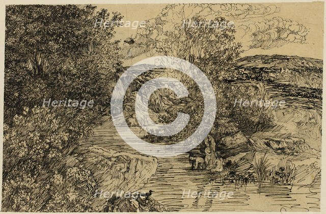 Bathers in a Brook, n.d. Creator: Rodolphe Bresdin.