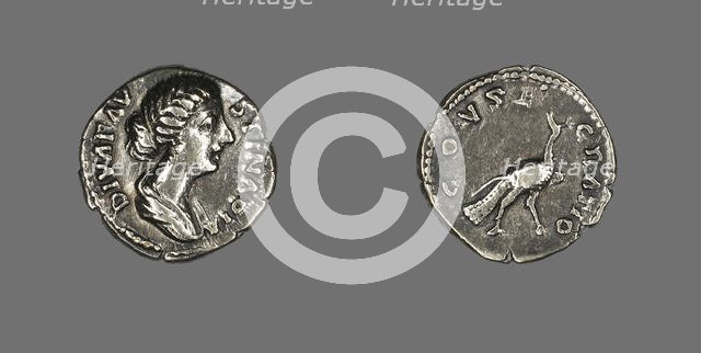 Denarius (Coin) Portraying Empress Faustina the Younger, 176-180. Creator: Unknown.