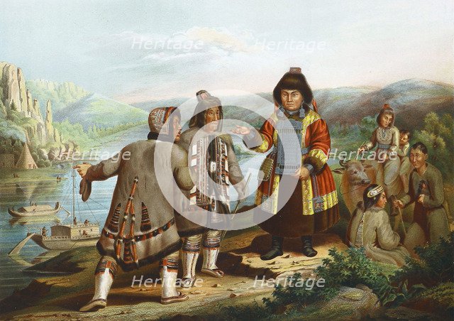 Yakuts at the Lena River, Siberia, Russia, 1862.  Artist: Anon