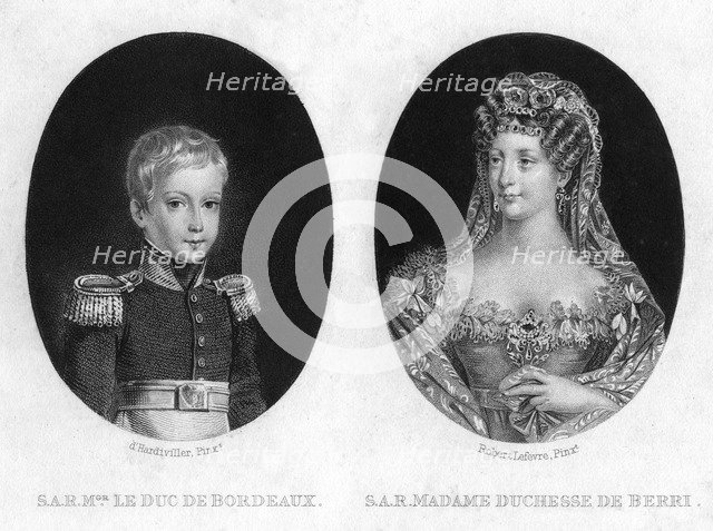Duke of Bordeaux and the Duchess of Berri. Artist: Unknown