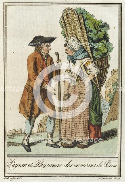 Costumes de Différent Pays, 'Paysan et Paysanne des environs de Paris.', c1797. Creator: Jacques Grasset de Saint-Sauveur.