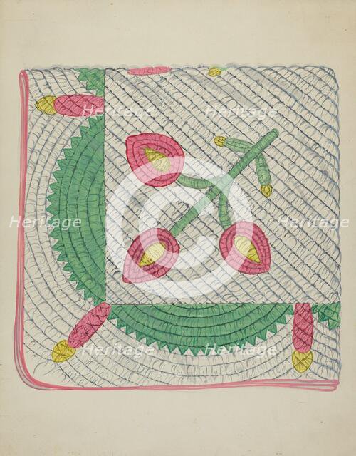 Applique Quilt, c. 1936. Creator: Unknown.