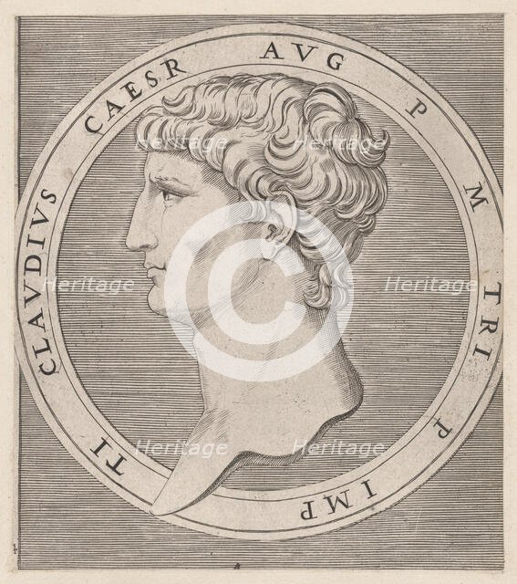 Speculum Romanae Magnificentiae: Claudius, from The Twelve Caesars, ca. 1500-1534., ca. 1500-1534. Creator: Marcantonio Raimondi.