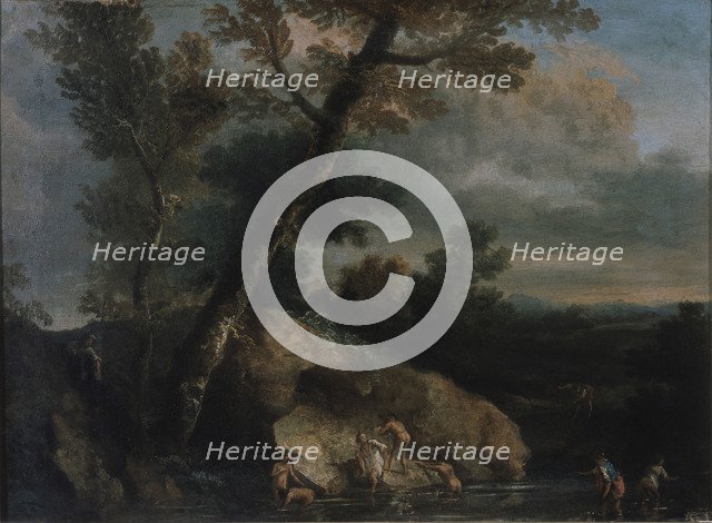 Sea landscape with robbers. Artist: Rosa, Salvatore (1615-1673)