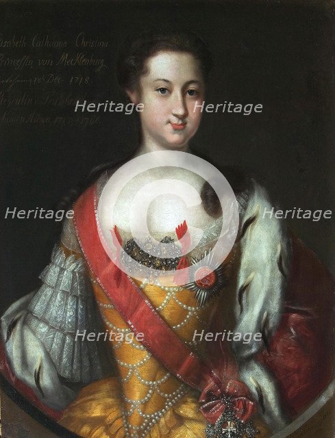 Anna Leopoldovna, Grand Duchess and Regent of Russia', (1718-1746), 1732. Creator: Wedekind, Johann-Heinrich (1674-1736).