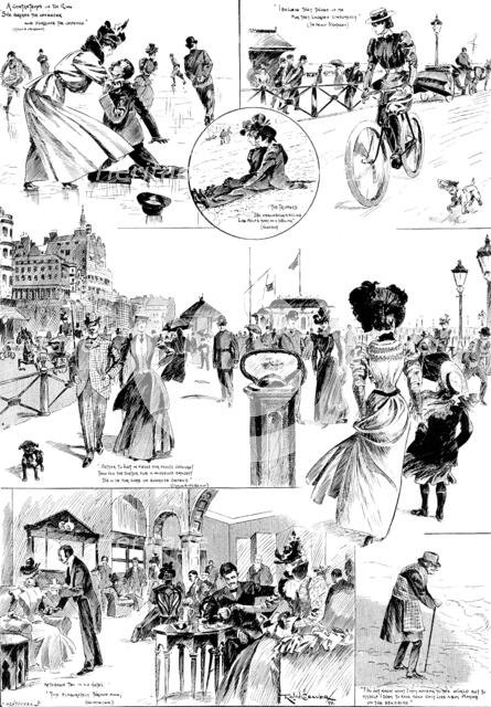 Easter Holiday Sketches at Brighton, 1898. Creator: Carl Hentschel.