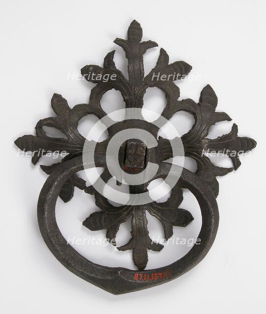 Door handle and plate, German, 1450-1500. Creator: Unknown.