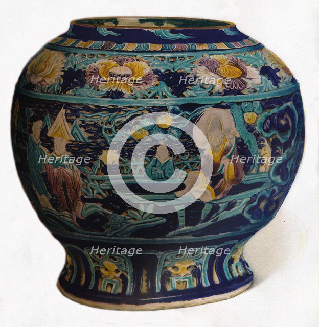 'Fahua jar with openwork design showing the Eight Daoist Immortals', c1550. Artist: Unknown.