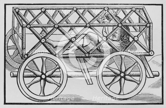 Movable iron cage, Medieval torture, (1878).  Creator: Unknown.