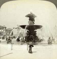 Fountain, Place de la Concorde, Paris, France.Artist: Underwood & Underwood