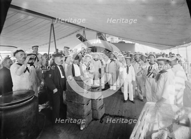 U.S.S. Massachusetts, beer line, between 1896 and 1901. Creator: William H. Jackson.