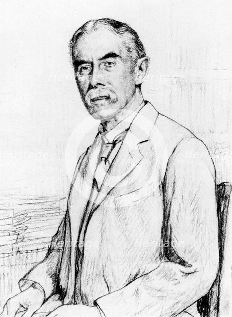 Portrait of Alfred Edward Housman (1859-1936). Artist: Dodd, Francis Edgar (1874-1949)