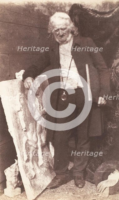 Henning with Parthenon Frieze, 1843-47. Creators: David Octavius Hill, Robert Adamson, Hill & Adamson.